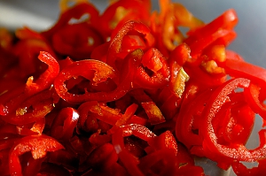 Chili, in Ringe geschnitten