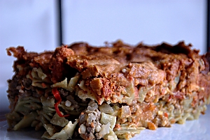 Gr&uuml;ne Bandnudeln mit Hackfleisch