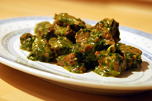 Rindfleisch mit Austernsauce