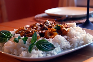 Thail&auml;ndisches Rindfleisch auf Duftreis